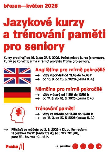 Jazykové kurzy a&nbsp;kurzy trénování paměti — jaro&nbsp;2026